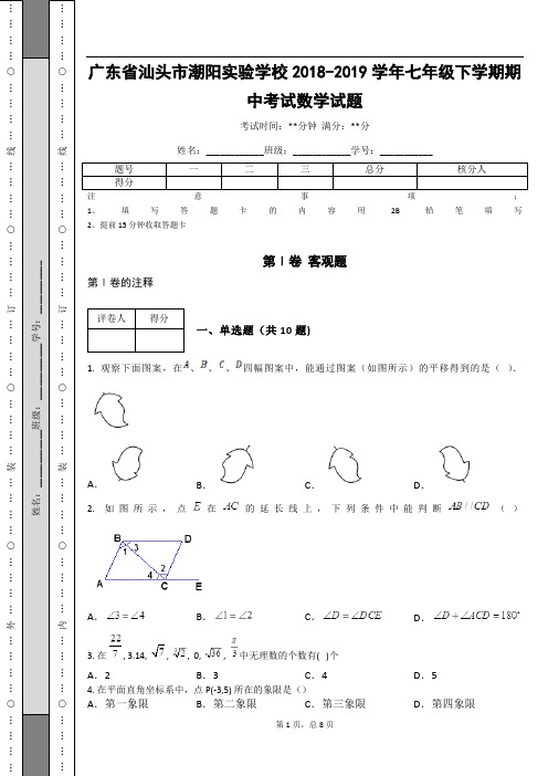 _广东省汕头市潮阳实验学校2018-2019学年七年级下学期期中考试数学试题_