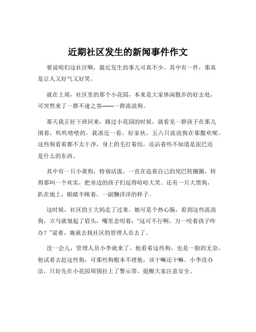 近期社区发生的新闻事件作文