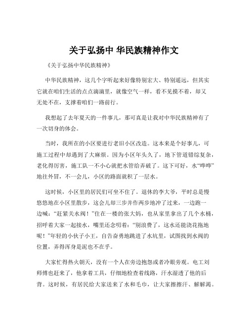 关于弘扬中 华民族精神作文