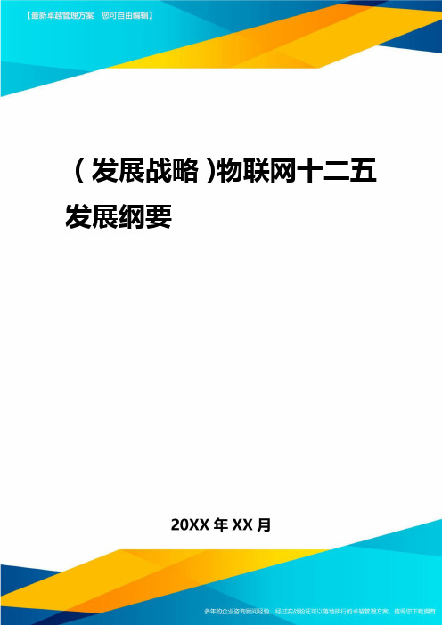 2020年(发展战略)物联网十二五发展纲要