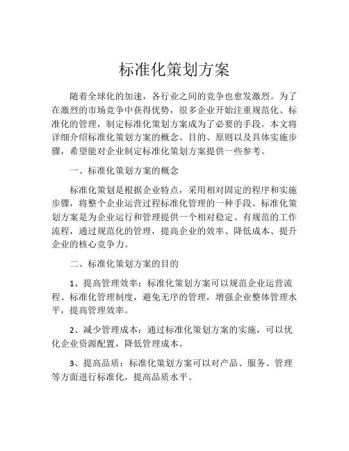 标准化策划方案