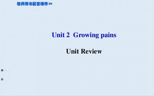 最新牛津译林版高中英语必修一Unit 2《Growing pains》(Unit Review)课件