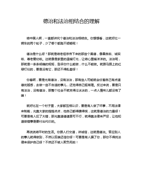 德治和法治相结合的理解