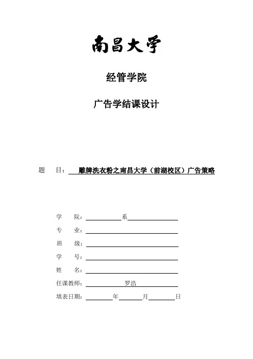 雕牌洗衣粉广告策划