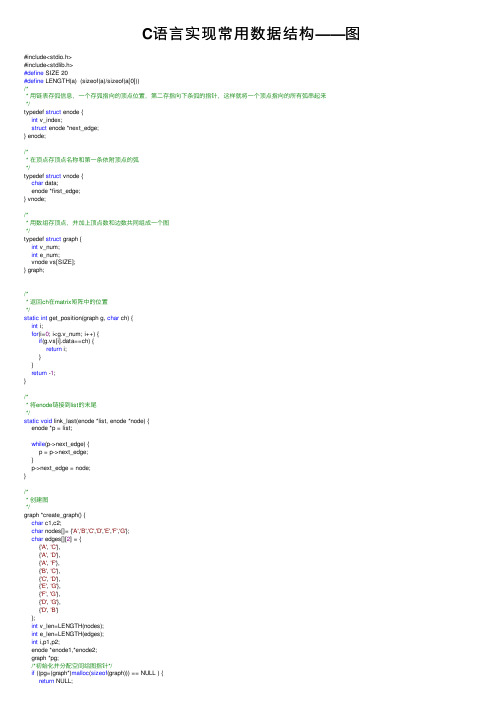 C语言实现常用数据结构——图