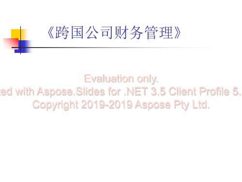 跨国公司财务勾葱萝理-课件