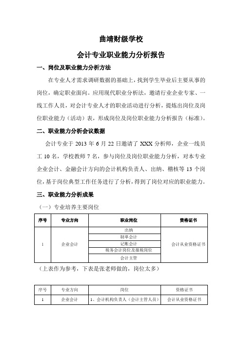 1会计专业职业能力分析报告