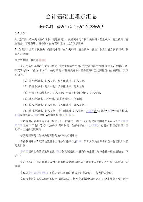 会计基础重难点汇总.docx