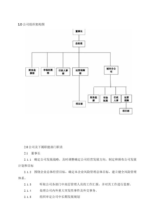 物业公司及分公司组织架构及职责