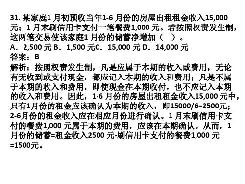 金融理财师AFP资格认证培训随堂测试题2