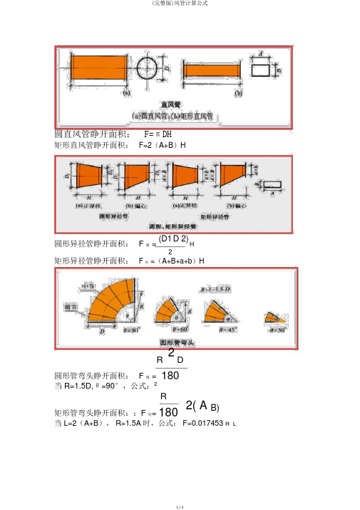 (完整版)风管计算公式