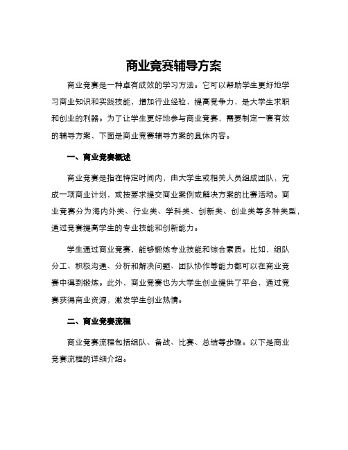 商业竞赛辅导方案