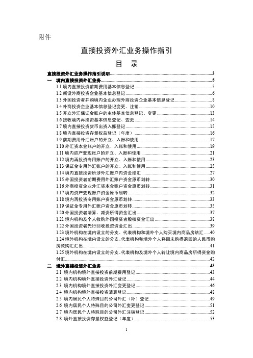 直接投资外汇业务操作指引