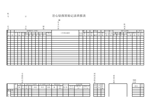 岩心钻探原始班报表1