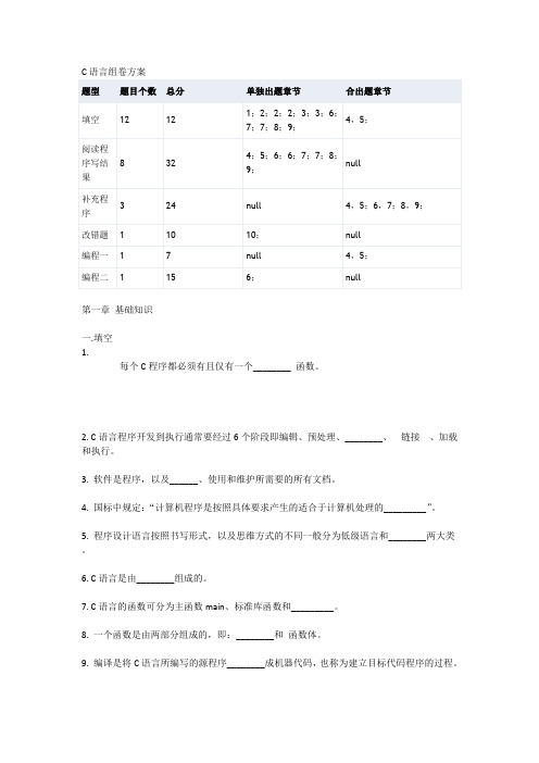 C语言程序设计试题集