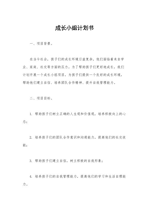 成长小组计划书