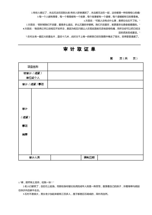 3种审计文本参考格式