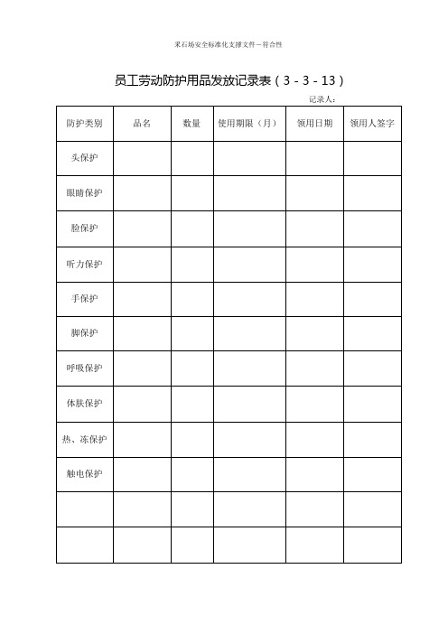 员工劳动防护用品发放记录表(DOC)