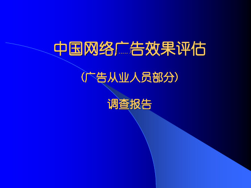 国内网络广告效果评估调研报告