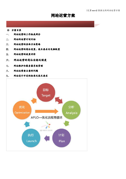 (完整word)很强大的网站运营方案
