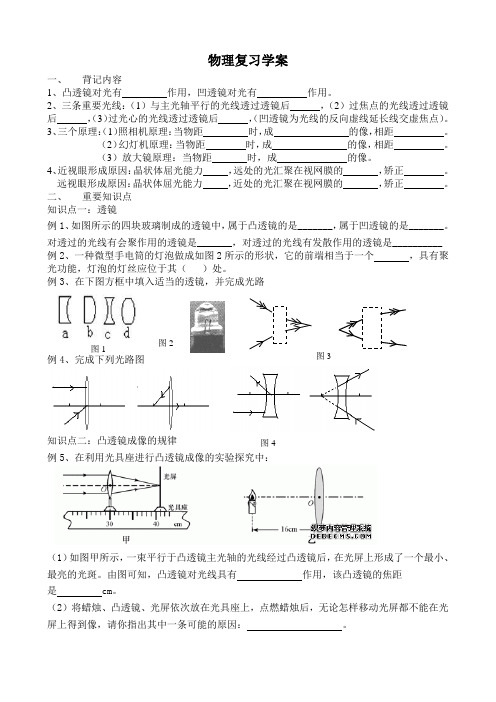 透镜及其应用复习学案