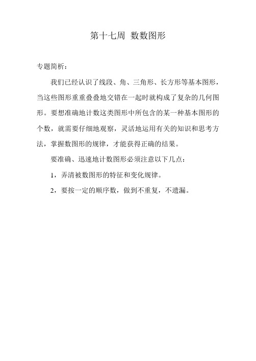 举一反三——四年级分册第十七周 数数图形