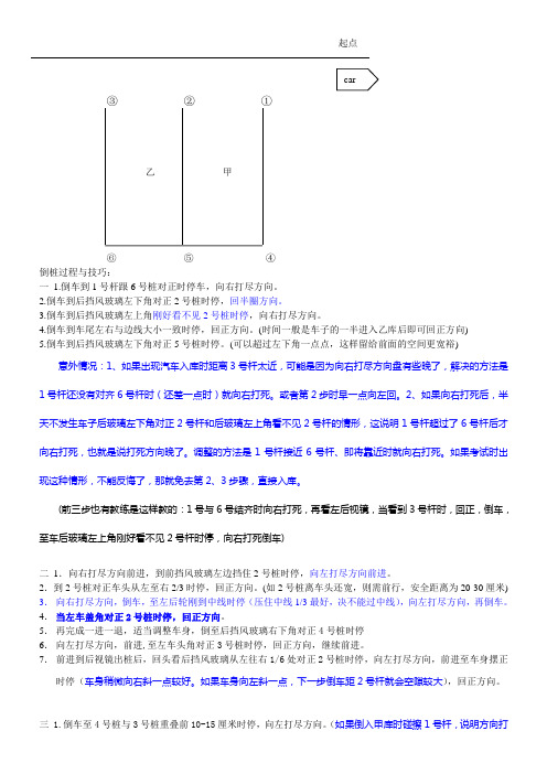 C1倒桩、侧方位停车等技巧详解