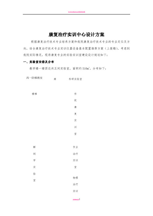 康复治疗技术专业实训室设计方案