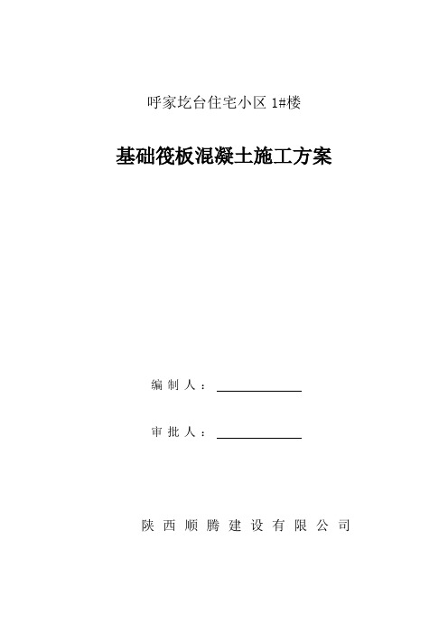 条形基础筏板砼施工方案