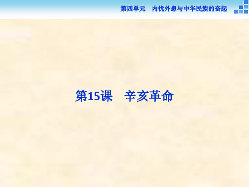 2018-2019学年高一历史岳麓版必修1课件：第4单元 第15课 辛亥革命