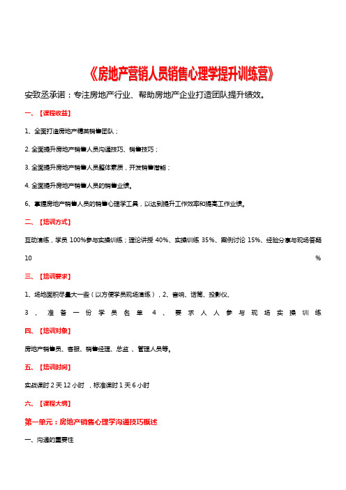 房地产培训：房地产营销人员销售心理学提升训练营-安致丞-中房商学院