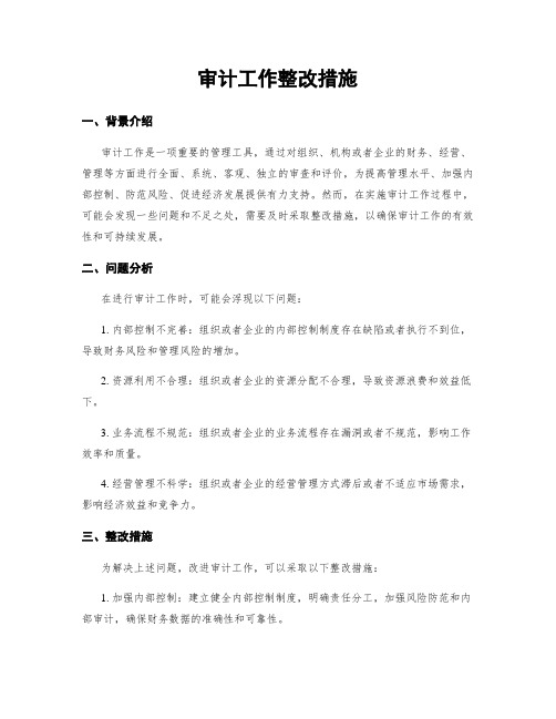 审计工作整改措施