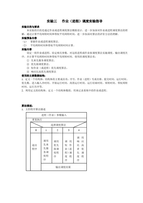 实验三  进程调度实验指导