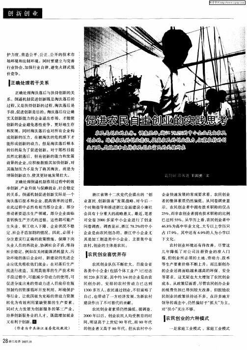 促进农民自主创业的实践思考
