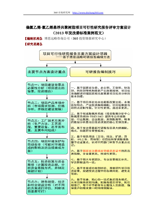 偏氯乙烯-氯乙烯悬浮共聚树脂项目可行性研究报告评审方案设计(2013年发改委标准案例范文)