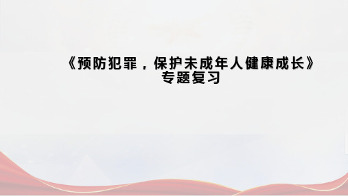 2024成都中考道法复习备考专题 《预防犯罪,保护未成年人健康成长》(课件)