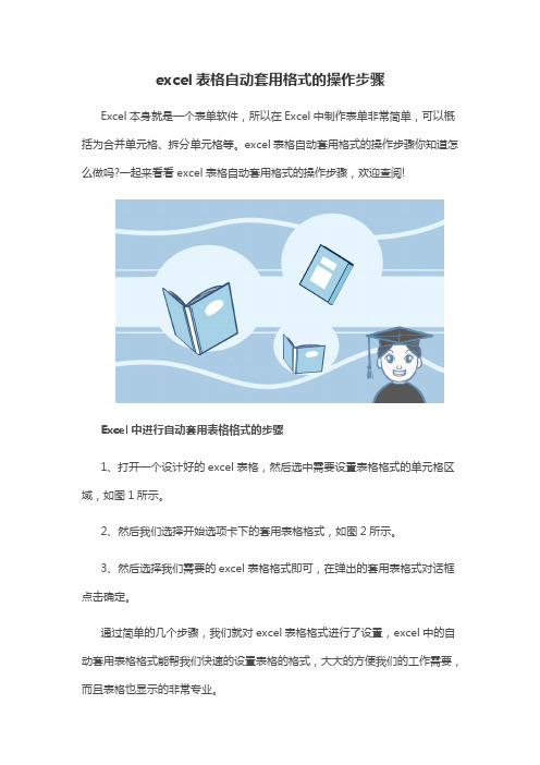 excel表格自动套用格式的操作步骤