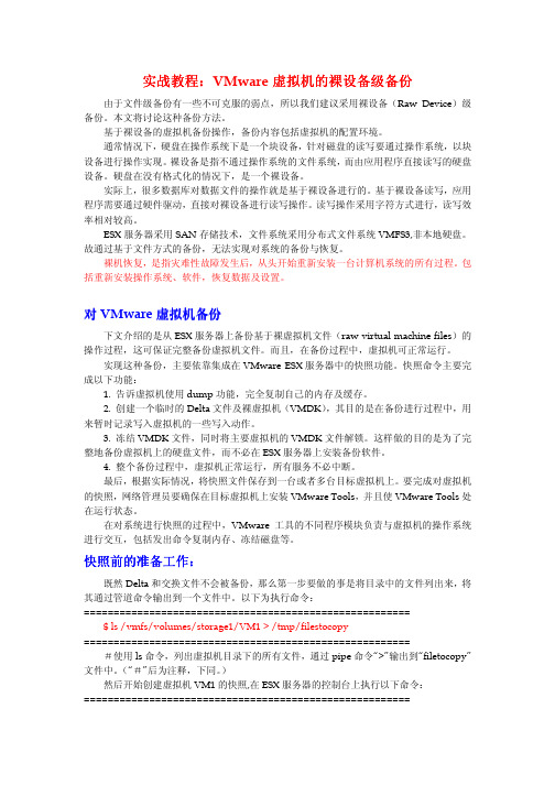 实战教程：VMware虚拟机的裸设备级备份