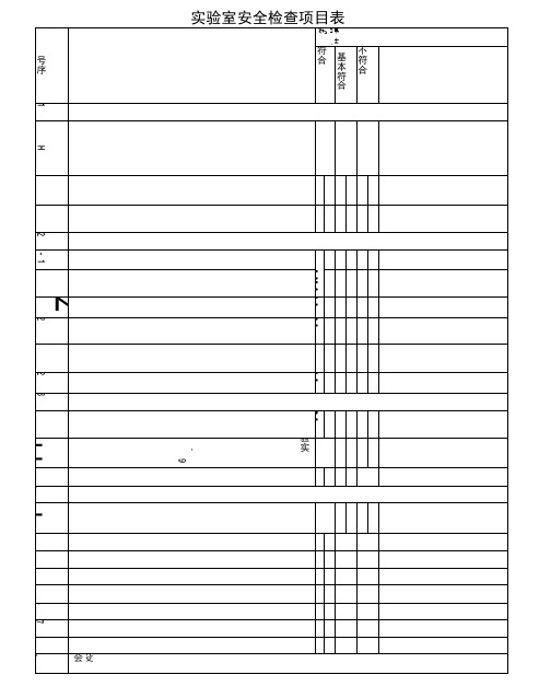 实验室安全检查项目表