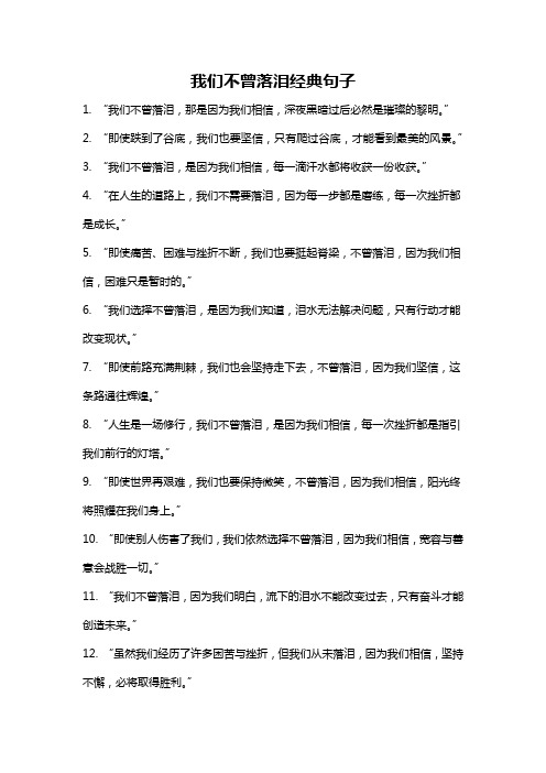 我们不曾落泪经典句子