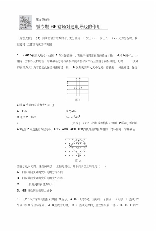 2019版高考物理一轮复习备考精炼微专题辑：第九章+磁场+微专题66+含解析.doc