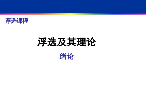 矿物浮选第1章绪论概论