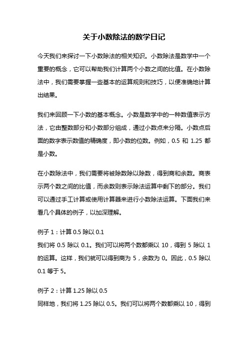 关于小数除法的数学日记