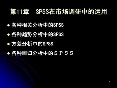 第11章 SPSS在市场调研中的运用