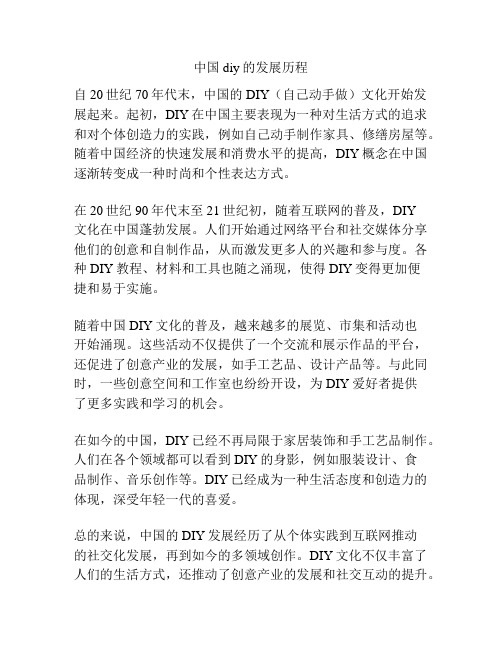 中国diy的发展历程