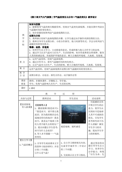 初中地理_第三章天气与气候第二节气温的变化与分布教学设计学情分析教材分析课后反思