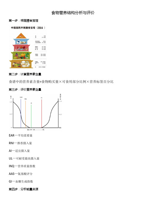 食物营养结构分析与评价