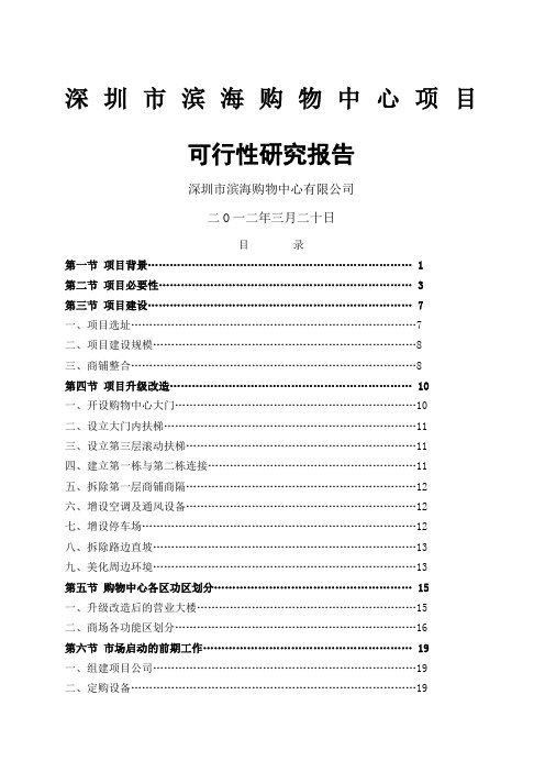 购物中心可行性研究报告