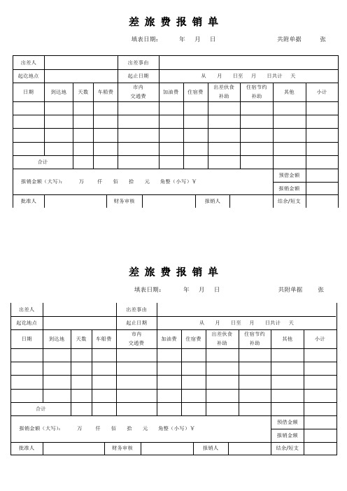 差旅费报销单(外地)