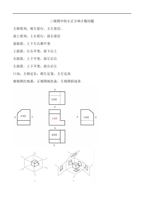 三视图中的小正方体计数问题口诀